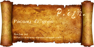 Pacsay Ágnes névjegykártya